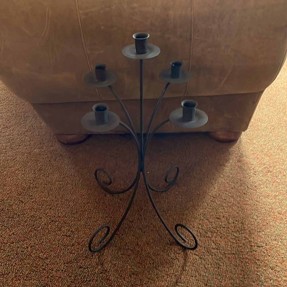 Candle holder. Rustic brown.